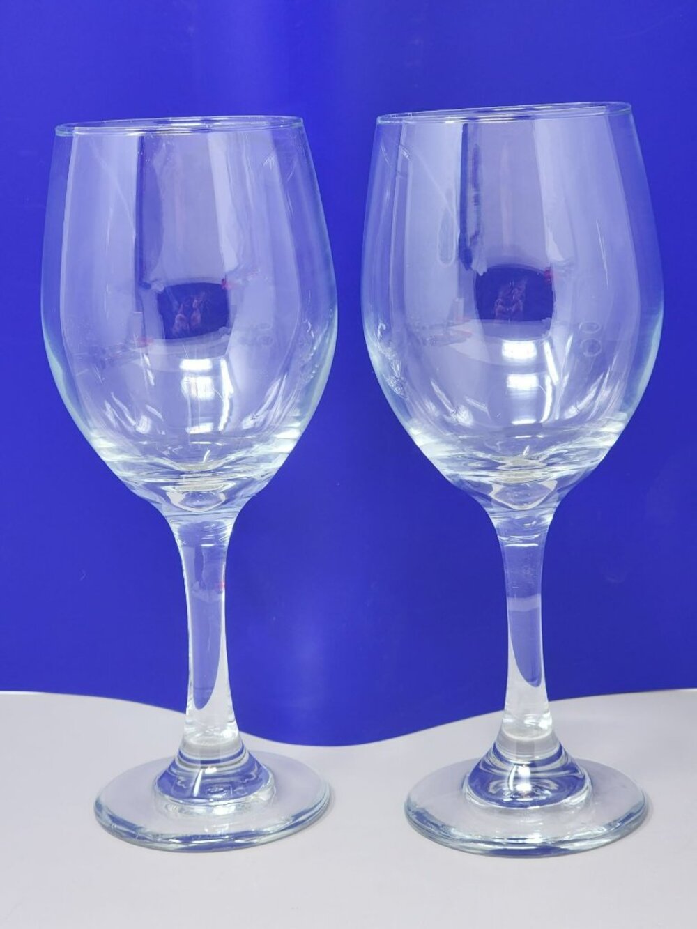 Pair Crystal Wine Glasses 14 Oz 8.25" Clear April 8 2024 Etched Date